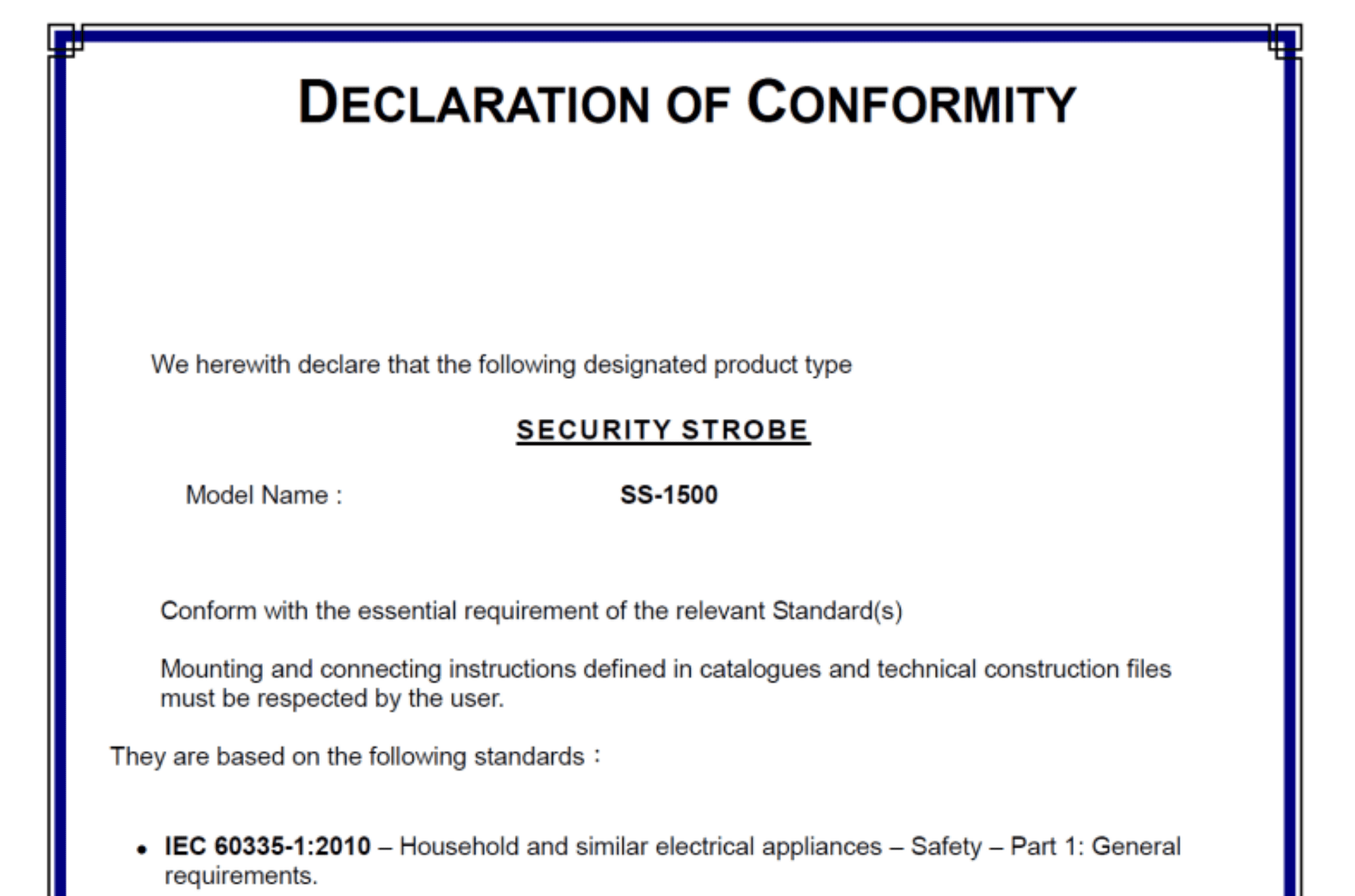 strobe CE declaration